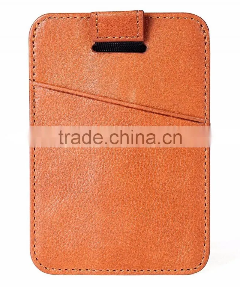 2017 RFID Blocking Premium Top Grain Leather Pull Tab Slim Card Holder Thin Minimalist Front Pocket Wallet with high capacity