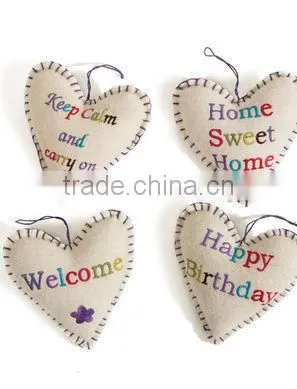 2017 hot sale new products custom design logo felt festival interior home decor wedding stage ornement wool hanging decoration