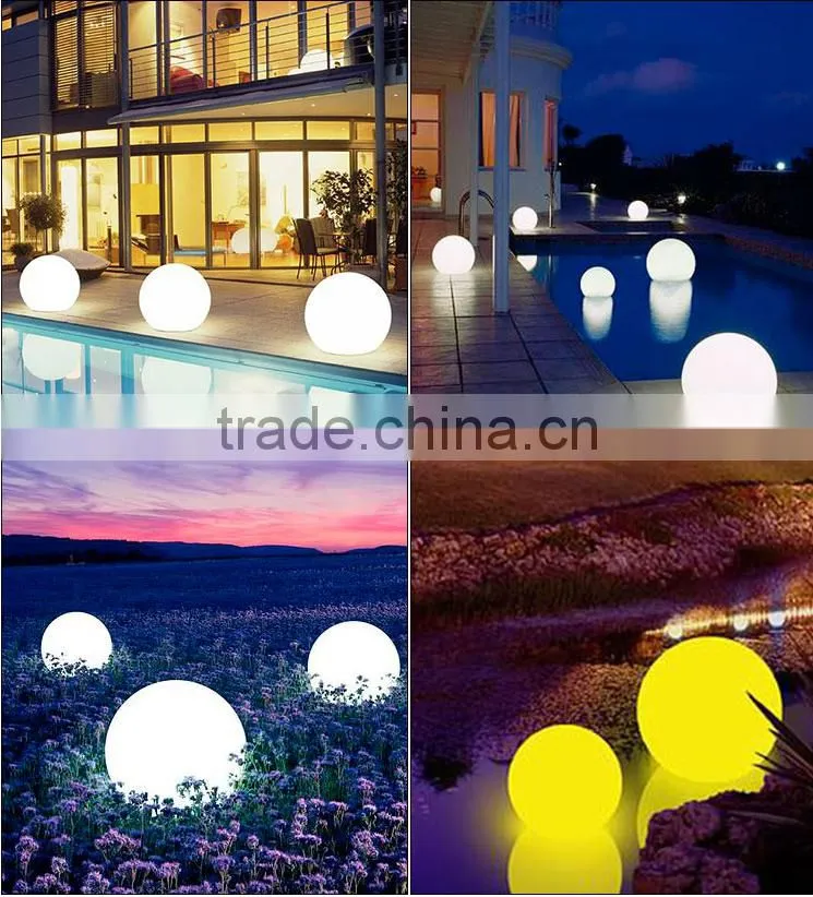 Floating outdoor light changing color with rgb led light ball