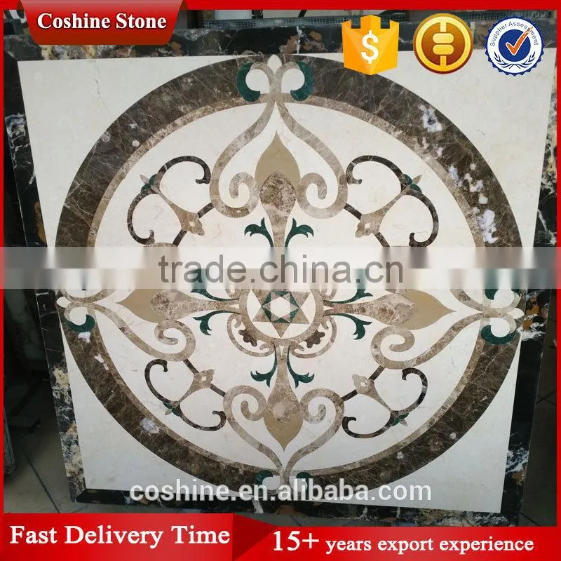 Polished marble mix waterjet kitchen pattern medallion floor tiles