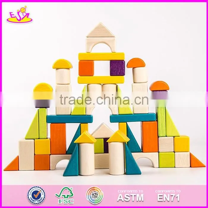 2017 New design best construction natural wooden building toys for children W13A132
