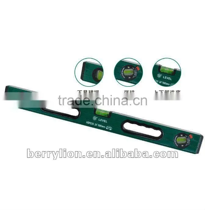 Berrylion High Grade Alloy Steel Spirit Level 500-1000mm Strong Magnetic Spirit Level