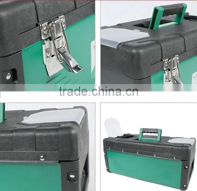 Berrylion High Grade Plastic Iron Toolbox 14" 17" 19" Iron Tool Box