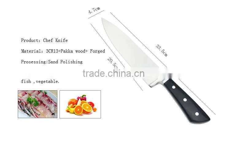 11pcs Kitchen Knife Set With 3CR13+Pakka Wood+Forged