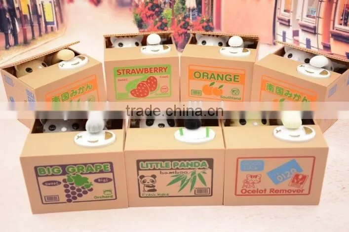 UCHOME Factory wholse piggy bank/cat stealing saving money box/plastic coin bank