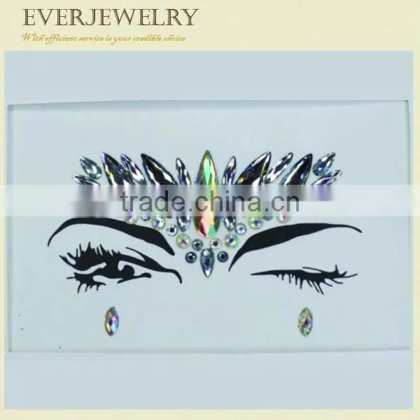 crystal stickers and decotative face rhinestones stickers