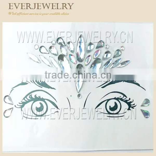 Newest holiday temporary tattoo festival face Jewels