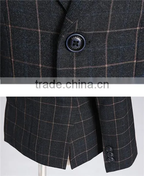 BOY'S TR CHECKED SUITS- JACKET&PANTS&VEST