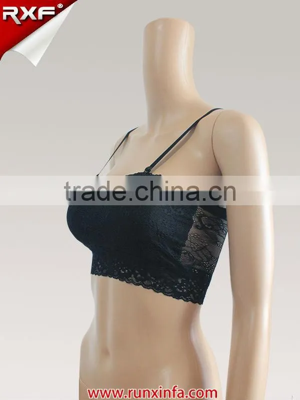 2014 Latest sexy lace ladies bandeau bra with paded