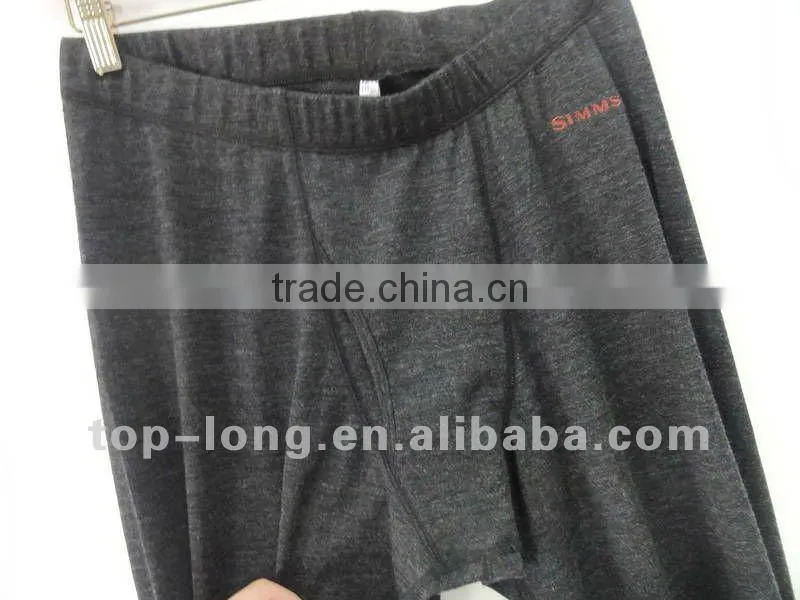 100% merino(70s) charcoal long johns men thermal underwear