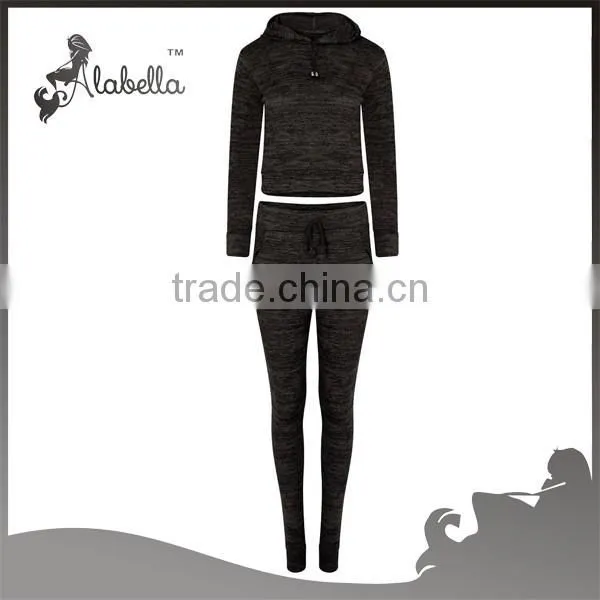 New womens cropped hooded sweater top tracksuit joggers pants lounge wear set