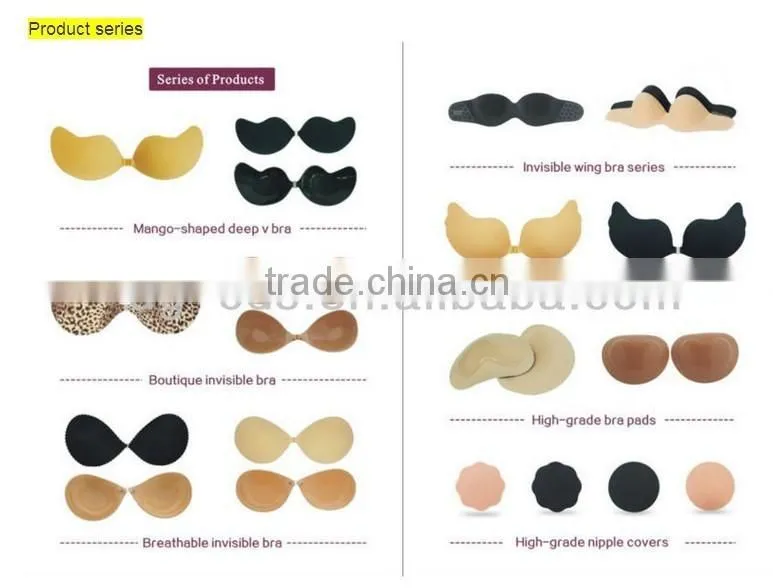 Push up A/B/C/D sizes ladies sexy invisible silicone bra