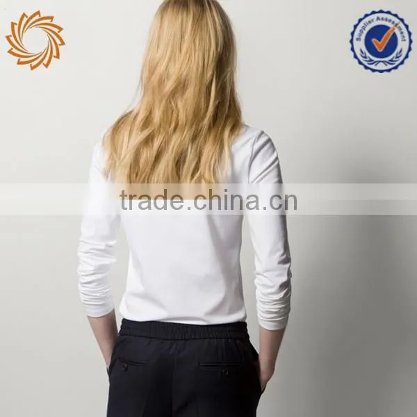 Ladies white slim fit t shirt 140gsm in bulk