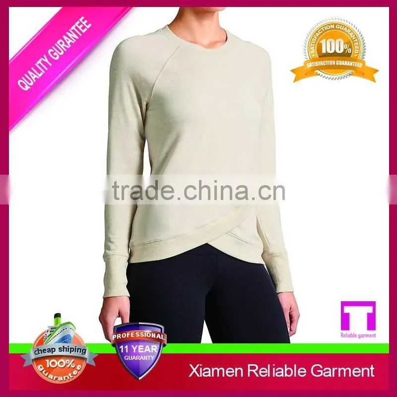 Blank raglan long sleeve wholesale woman gym sport t shirt