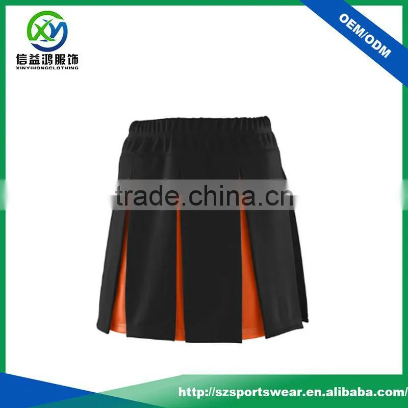 100% polyester double knit fabric contrast color sport skirt for woman