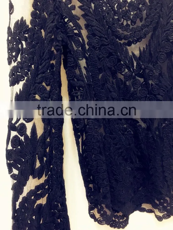 Summer Gouhua openwork lace blouse lace openwork short blouse female temperament lace blouse