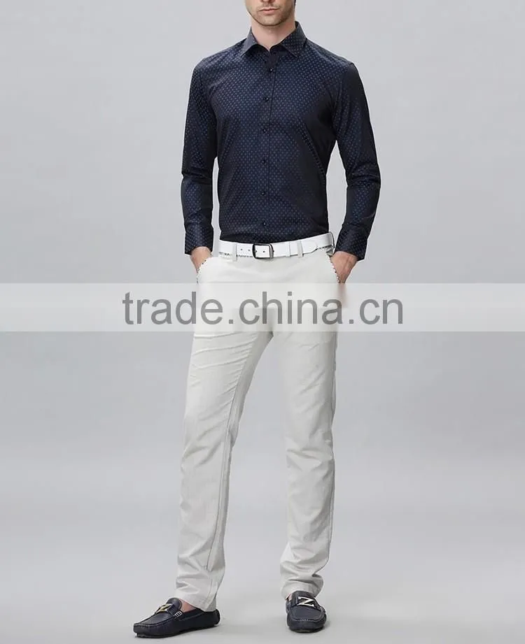 Fashion men beautiful dress shirt delicate printed slimming garment