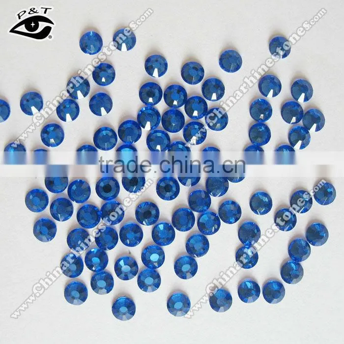 Machine cut rhinestone flat back ss16 sapphire blue for dresses clothing