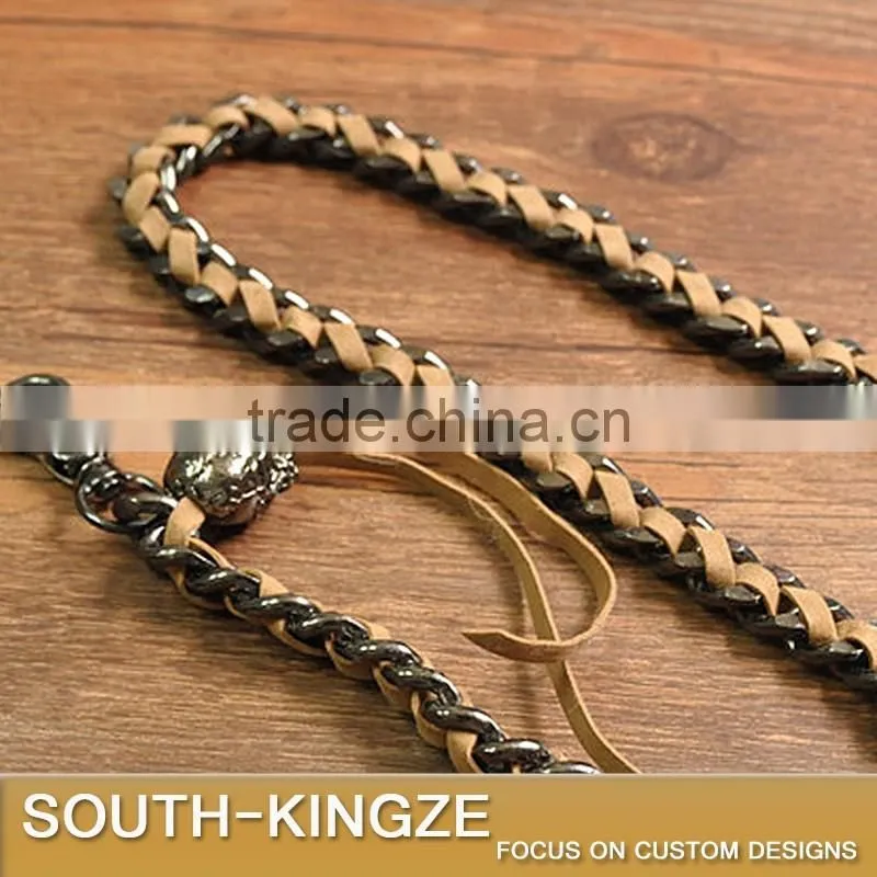 Leather and Alloy Metal Punk Style Pants Pendant