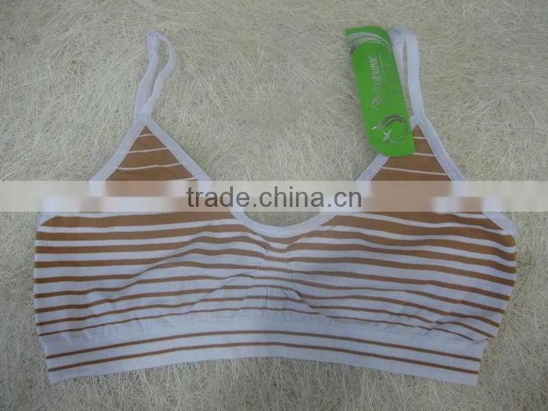 Lady's seamless bra nylon cotton spandex
