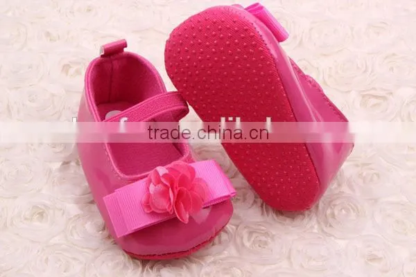 New Sweet Anti-slip Flat Flower Princess First Walkers PU Baby Newborn Shoes