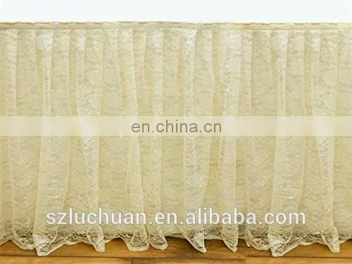 Shiny Ivory Lace Table Skirt Designs For Wedding