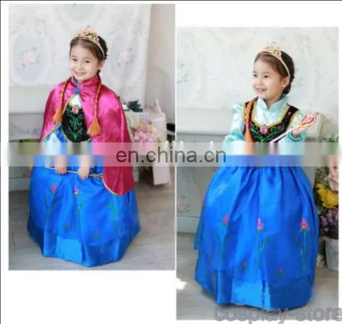 Frozen elsa anna dress cosplay costume wholesale