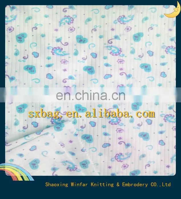 shaoxing textile T/C drop needle printed knitting polyester cotton interlock fabric