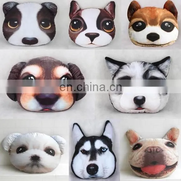 2016 Fashion cheap plush 3d printing home decorative dog pillow