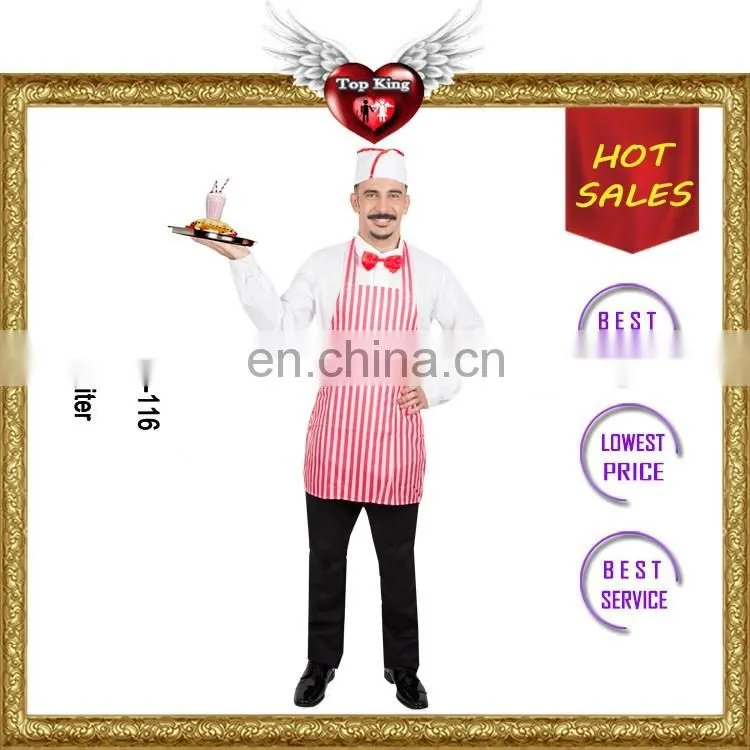 Factory Cheap Selling Carnival Waiter Cosplay Casual Costumes for Men