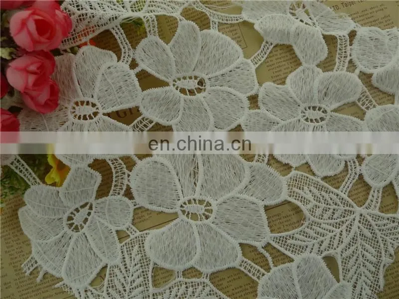 2017 hot sale whtie milk silk flower embroidery lace fabric