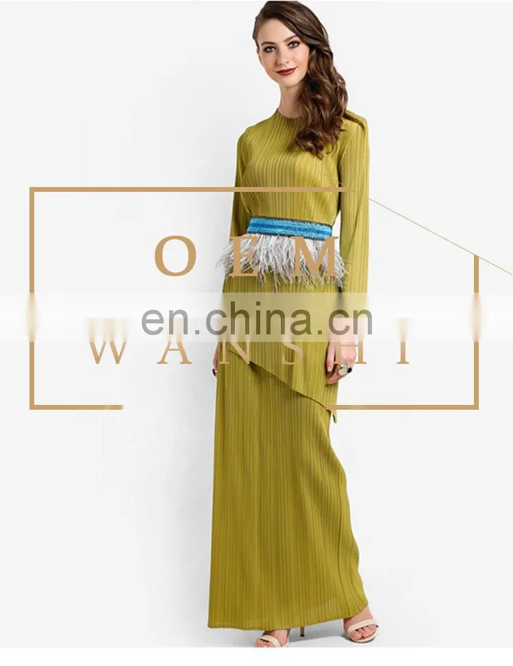 Wholesale plain Islamic dress Women pleats Islamic Clothing