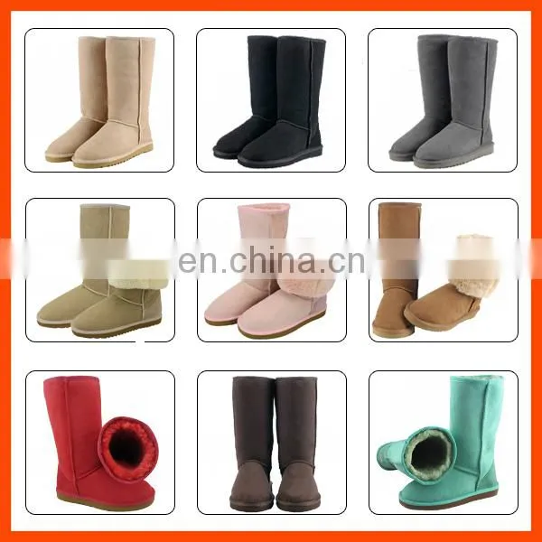 knee wool boots with button for women