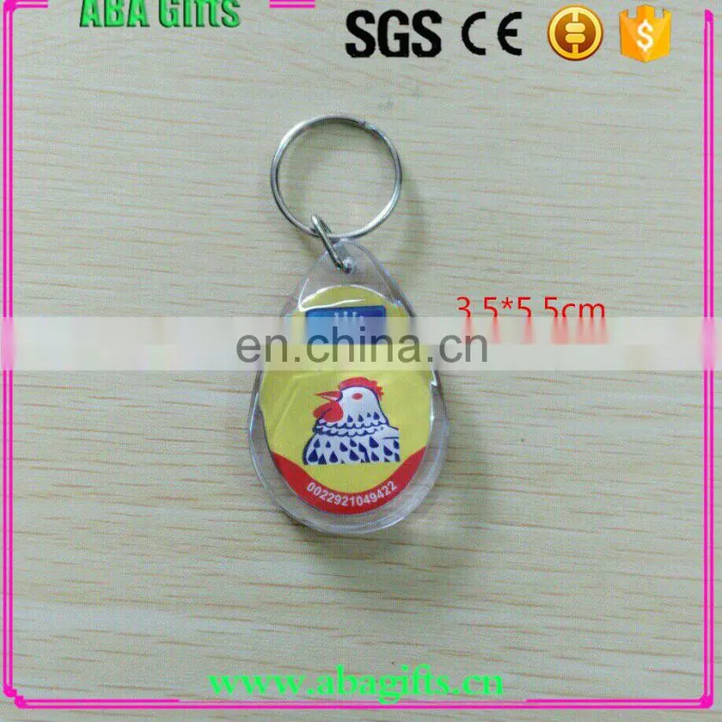 Plastic square shape photo Key chain