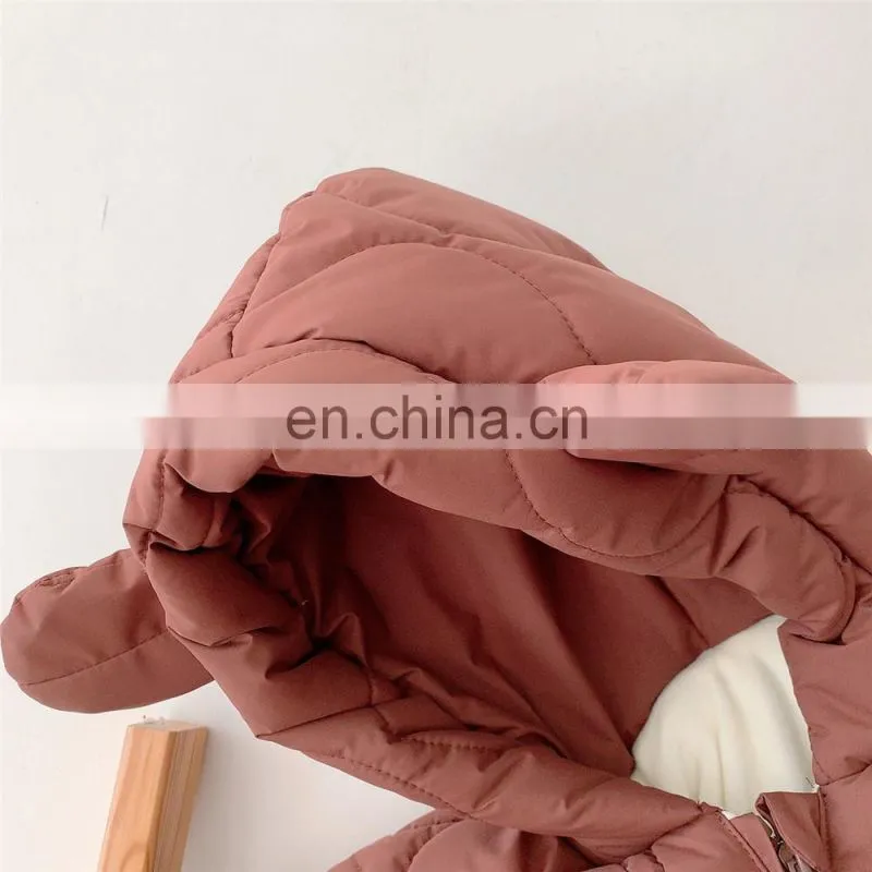 Toddler Cotton Romper Baby Winter Coat Zipper Long Sleeve Cute Baby Snowsuit 2020 Hoodie