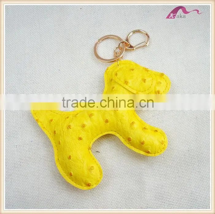 Customized Funny Handmade Leather Dog Keychain Ring