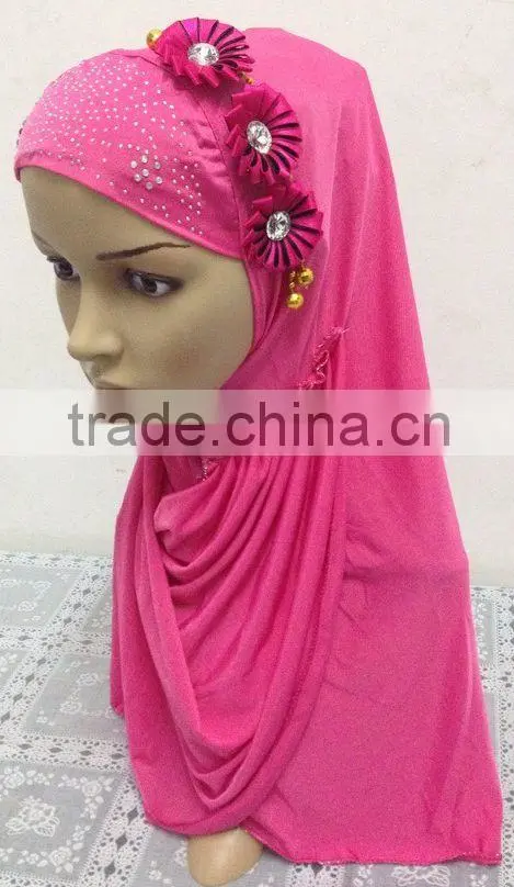 A578 New 3 flowers lady's muslim long one piece hijab