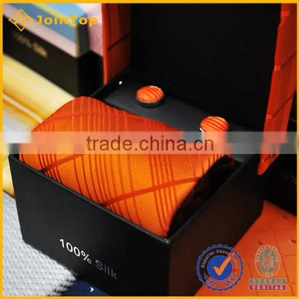 New Design wholesale 100% silk necktie sets Custom Gift Box Set