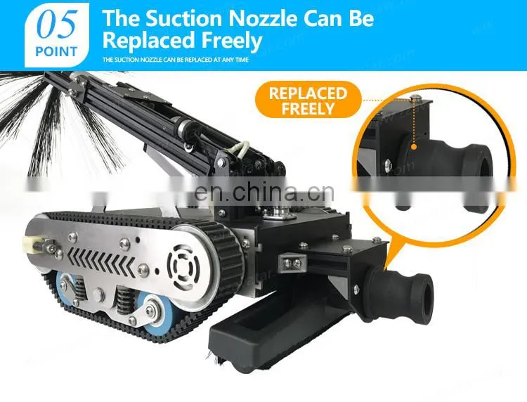 Ventilation duct cleaning robot rotary brush stainless steel pipe duct cleaning machine
