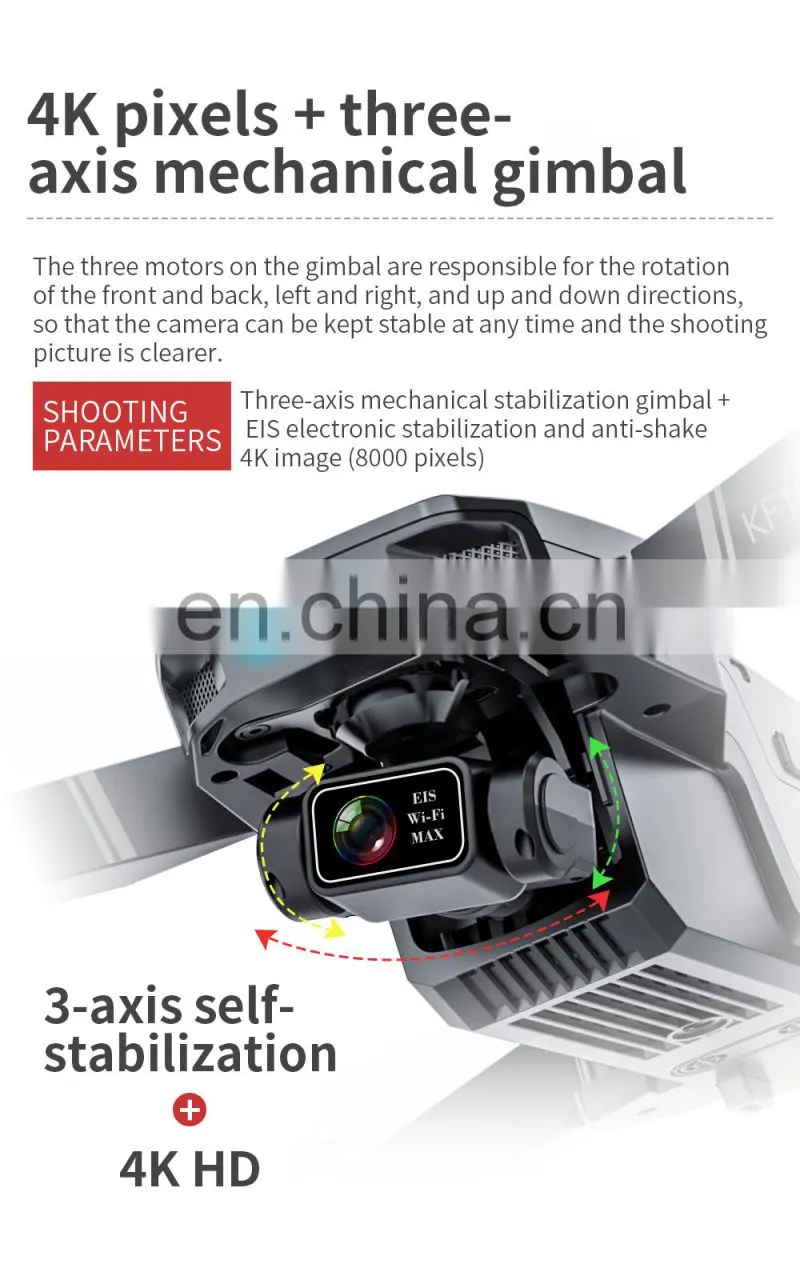 KF101 MAX 3-axis gimbal Drone 3KM Distance GPS 4K optical flow dual camera 5G transmission EIS RC Quadcopter Christmas Gift