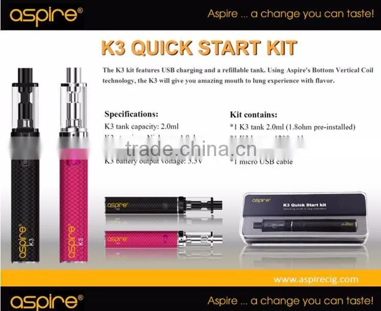 2016 Hot and new e cig Aspire k4 start kit Sub ohm Topfill cleito kit