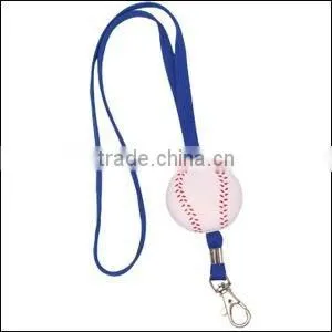 Blue Lanyard with Stress Baseball