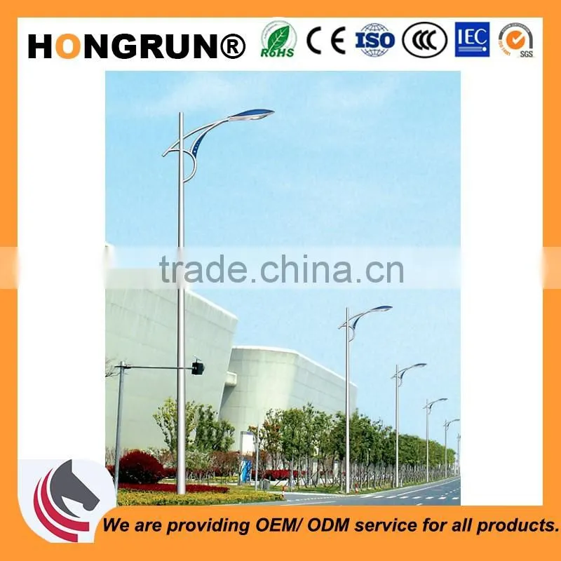 Conical Single-arm street lamp pole used for urban main road lighting