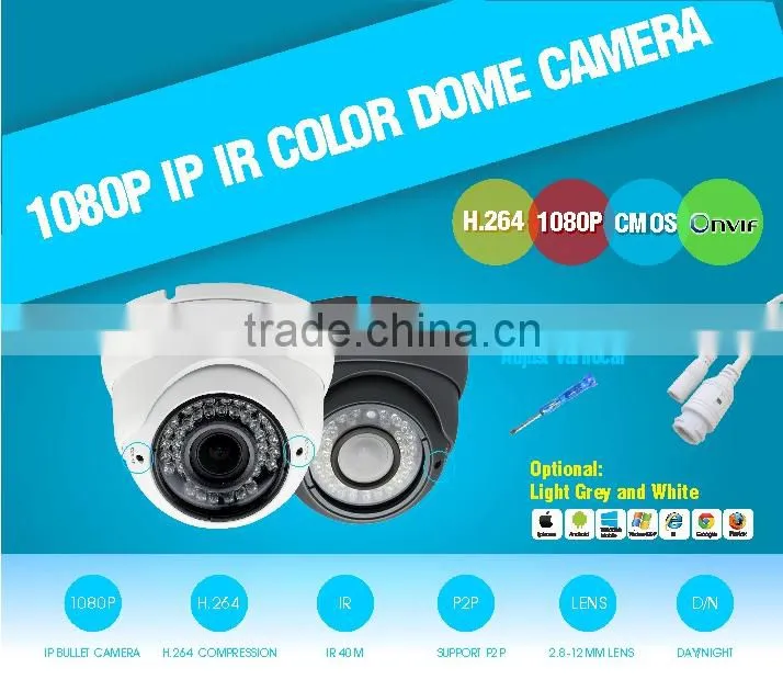 H.264 sony imx322 cmos sensor 2.0MP sony cctv camera HD IP Color Outside Adjust Varifocal IR Dome ip Camera