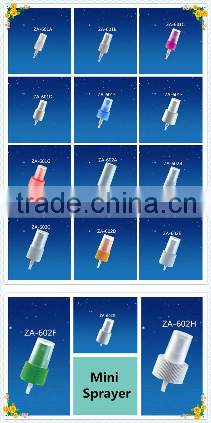 PP plastic cap non-spill transprant mini pressure sprayer sprayer bottle pump
