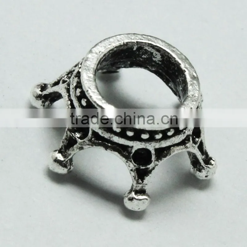Lead Free Nickle Free Pdora Crown Shape Zinc Alloy Beads for Bracelets and Necklaces