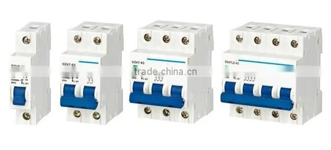 MCB Circuit Breaker for DIN Rails,DZ47-63 MCB(New type with Indicator) Mini Circuit Breaker