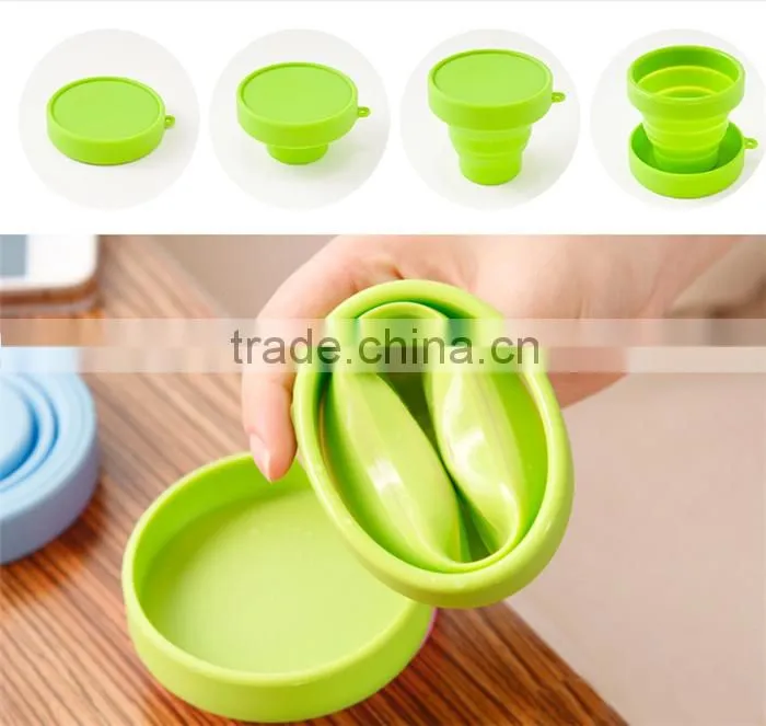 2016 Popular Eco-friendly Silicone Collapsible Travel Cup