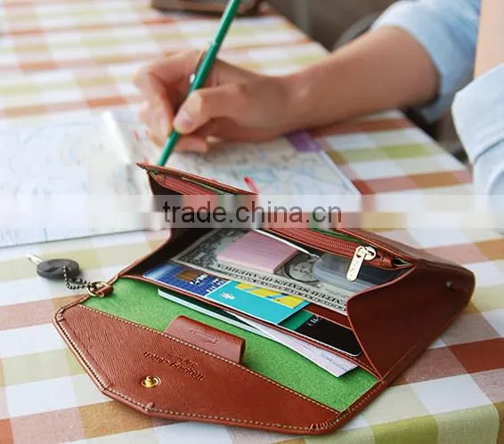 Newest Design Fashion Trendy Multifunctions Leather Wallet Women,Travel Document Passport Holder,Phone Purse