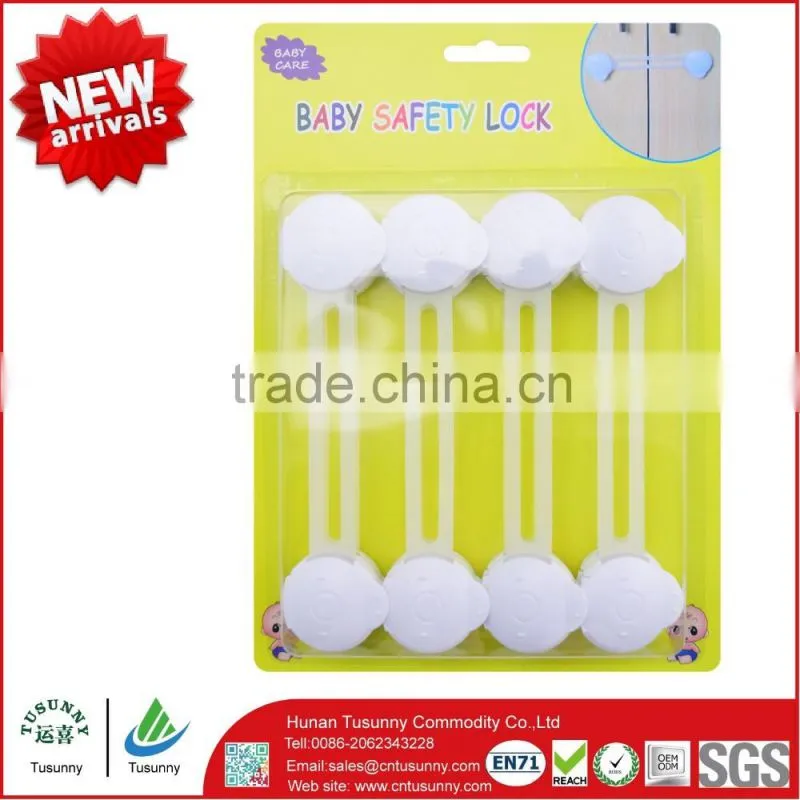 2016 hot selling 8pcs/set plastic drawer lock for baby safety